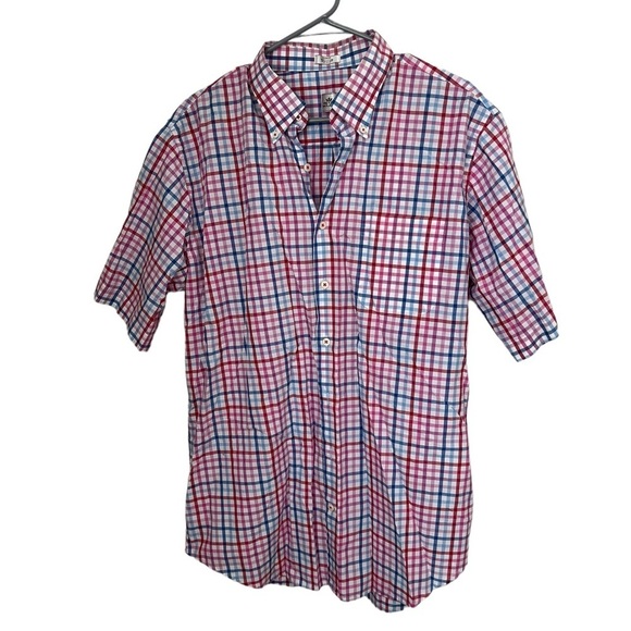 Peter Millar 100% Cotton Button Down Short Sleeve Large - Picture 1 of 3
